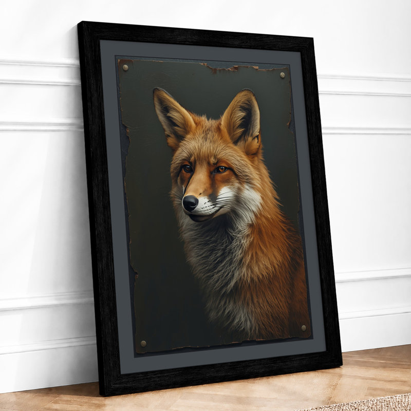Portrait: Fox Realism - Framed Print, Black, A4 - 29.7 x 21.0 cm