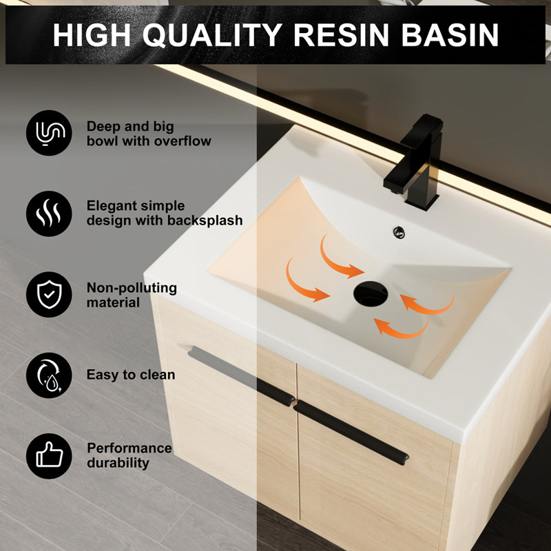 Ensemble de meuble-lavabo en résine Oak