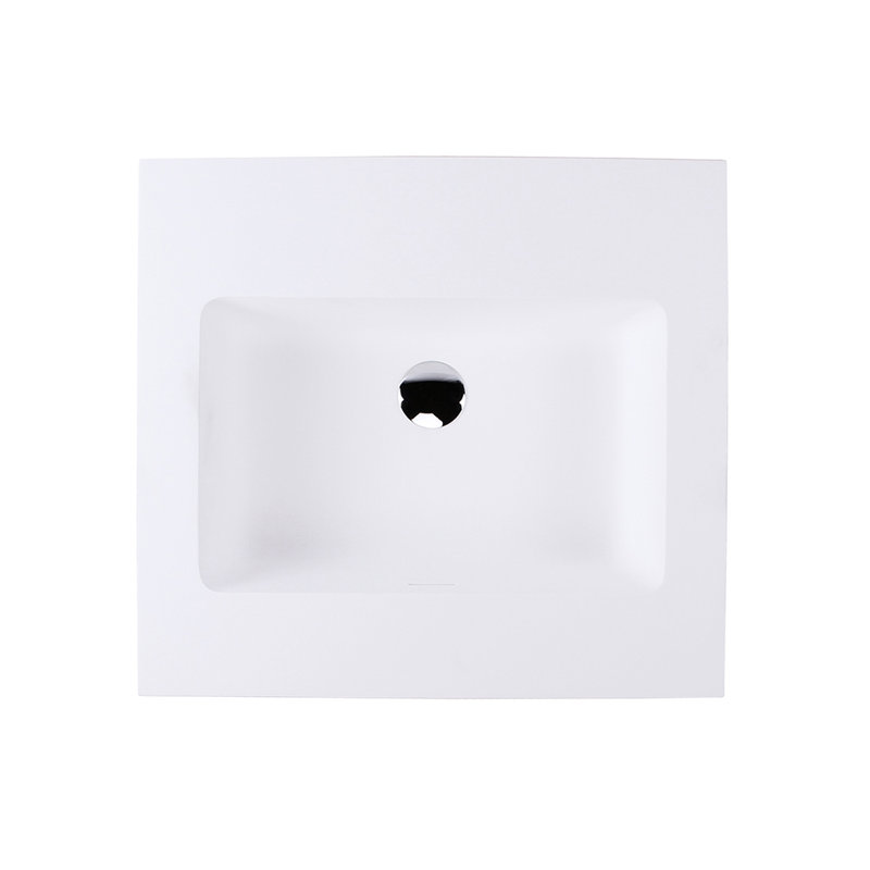 Kubitop 24'' L Bathroom Sink, Matte White, 0 Hole