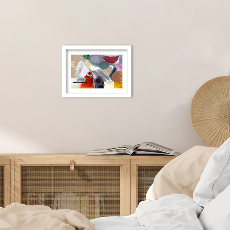 «The Universal» par Ortanza, impression sur bois encadrée, H 10 po x l 13 po, Blanc svelte
