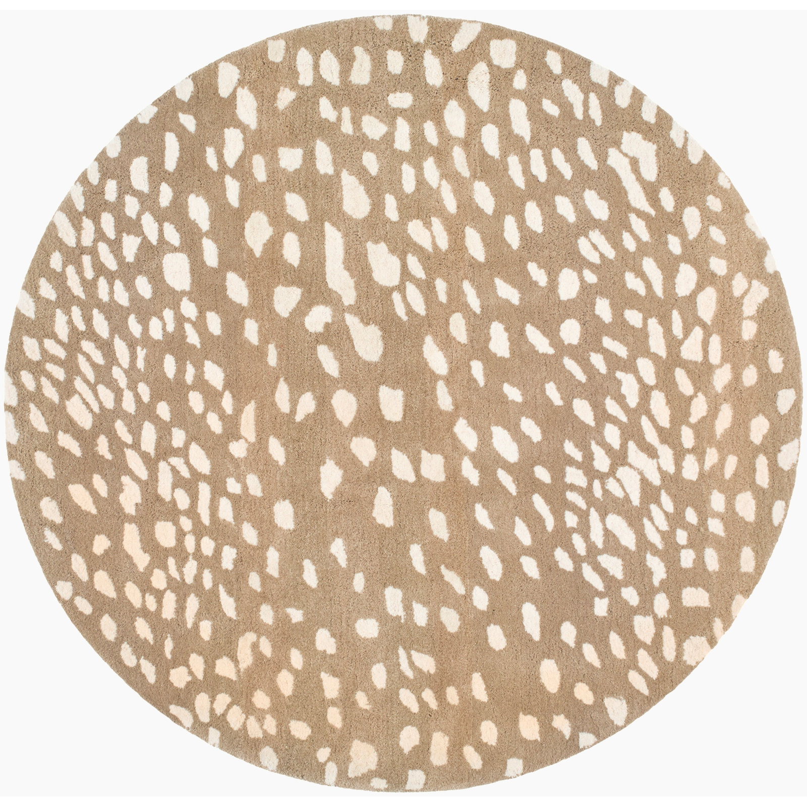 Jona Light Brown Hand-Tufted Wool Rug, Round 10'