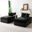 Chaise longue double en velours tortue noire, canapé paresseux multifonctionnel avec éponge entièrement compressée, pouvant être agencée côte à côte ou face à face-514253303