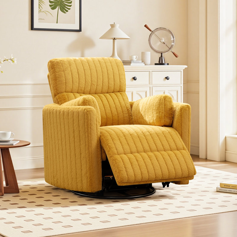 40" W Power Swivel Recliner with USB Charging, Golden Glow