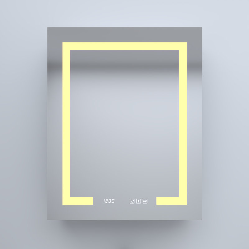 Pharmacie rectangulaire encastrée / en aluminium argenté, H 48 po x l 38,59 po x P 4,2 po