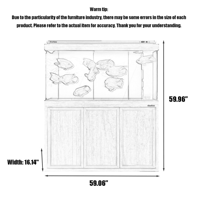 Élégant réservoir d'aquarium écologique à grande échelle, 119 gallons (H 60 po x l 50 po x P 16 po) , Blanc