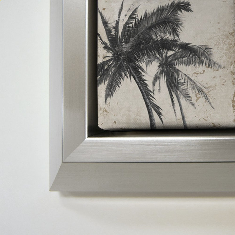 «Black Palm Tree II» par Patricia Pinto - impression sur toile, H 34 po x l 24 po, Argent