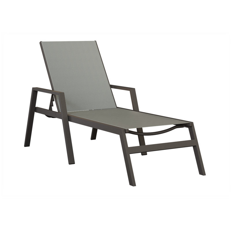 Chaise longue en graphite moucheté Berlin, Graphite moucheté, Gris ardoise