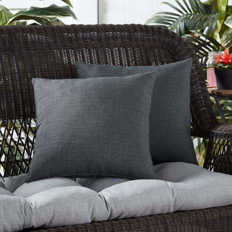 Housse de coussin d'extérieur carré Covington, Carbone