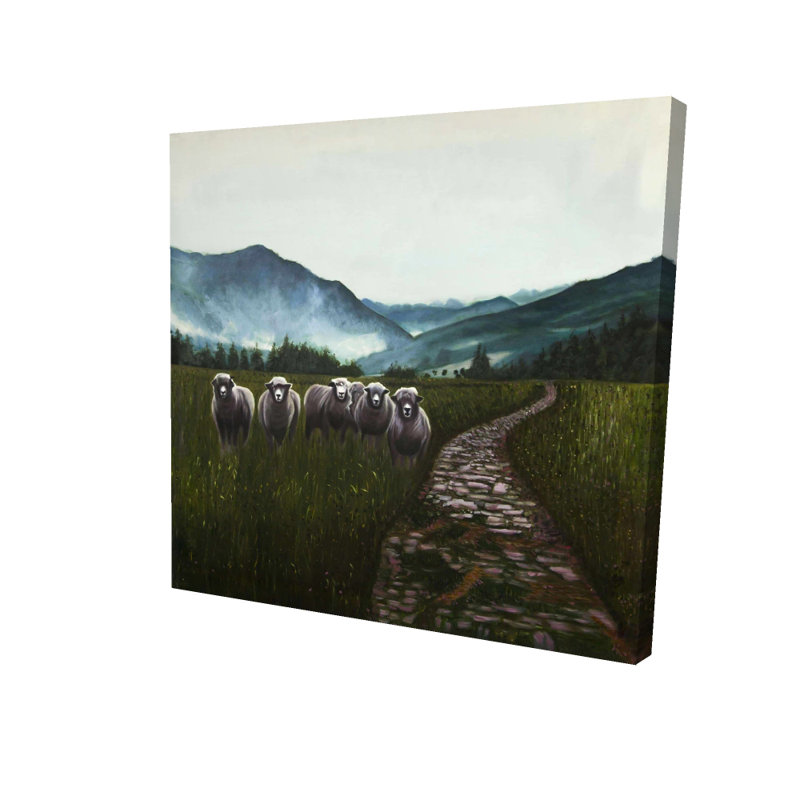 Mouton à la campagne - décor de toile de salon animaux