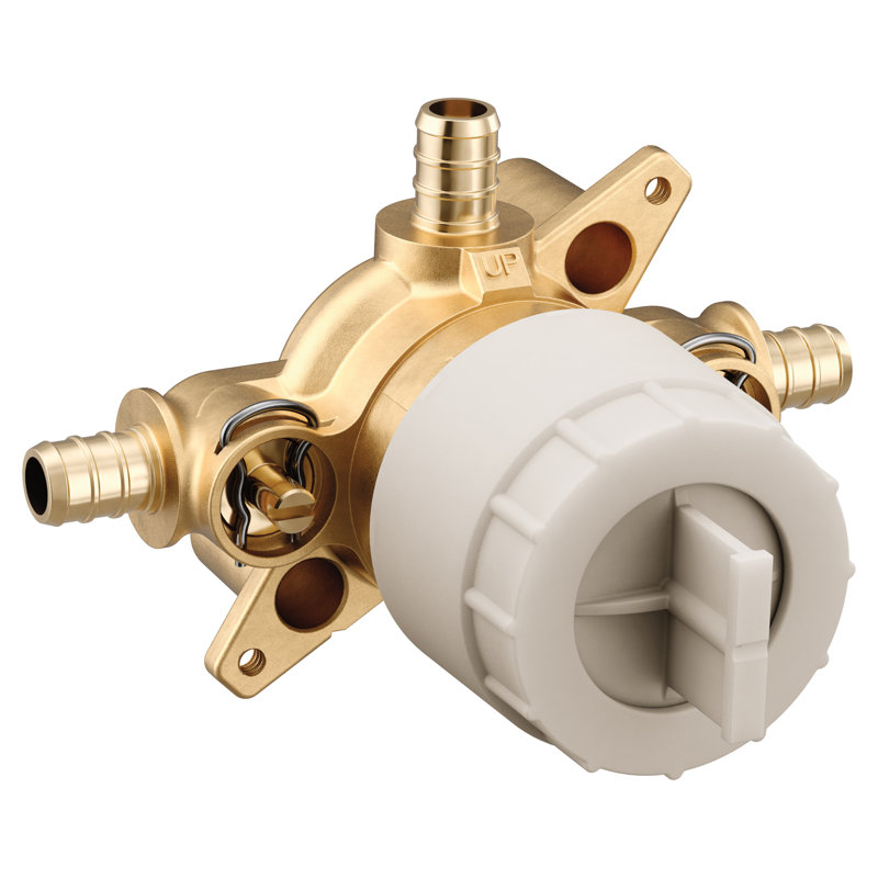 M-CORE 3 Port Shower Mixing Valve With Crimp Ring PEX Connections And Stops