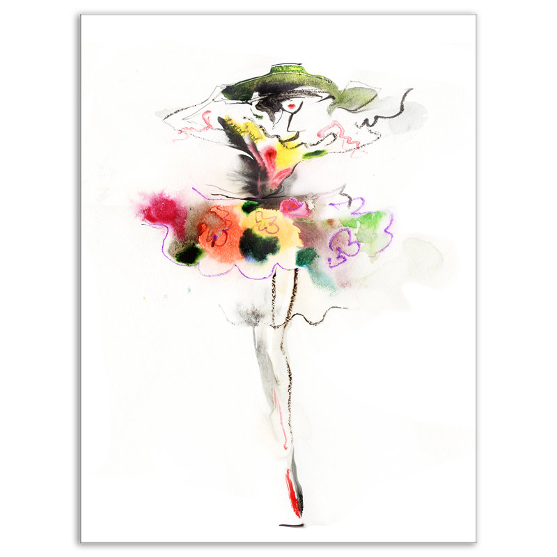 Beautiful Fashion Girl Portrait, impression, H 40 po x l 20 po, Toile tendue