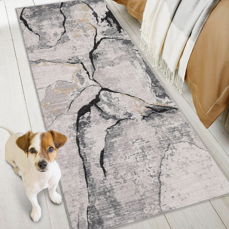 Modern Abstract Area Rugs, Washable Carpet for Bedroom, Dining Room, Home, Office, Runner 2' x 6'