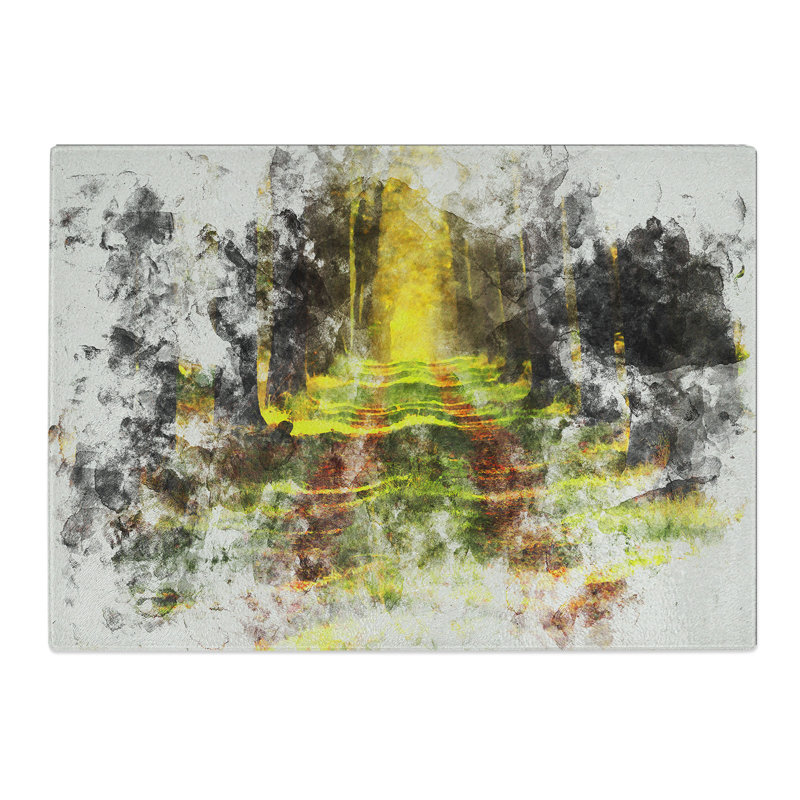Forest Vol.7 Watercolour Chopping Board, 0.4cm H x 28.5cm W x 39cm L