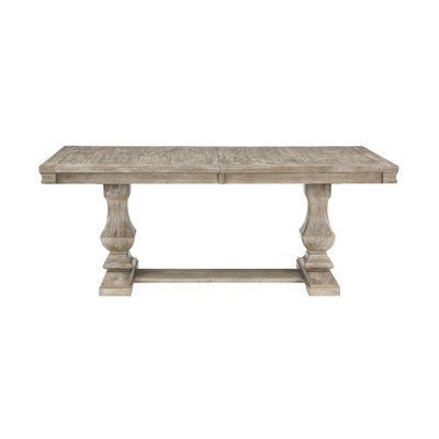 Extension Leaf Dining Table In Brown Gray, Traditional, Seating Capacity 8 Wooden With Extension, For 8, Traditional