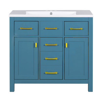 Meuble-lavabo simple 36,01 po avec comptoir en bois manufacturé Maradith