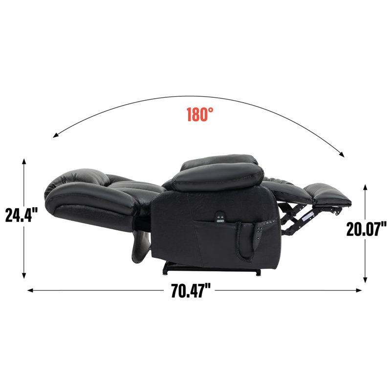 Fauteuil inclinable à levage électrique jusqu'à 350 lb, Noir