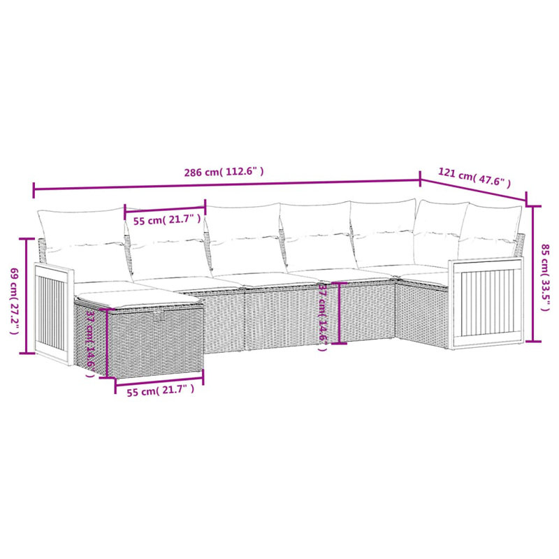 Ensemble de canapé de jardin Vidaxl