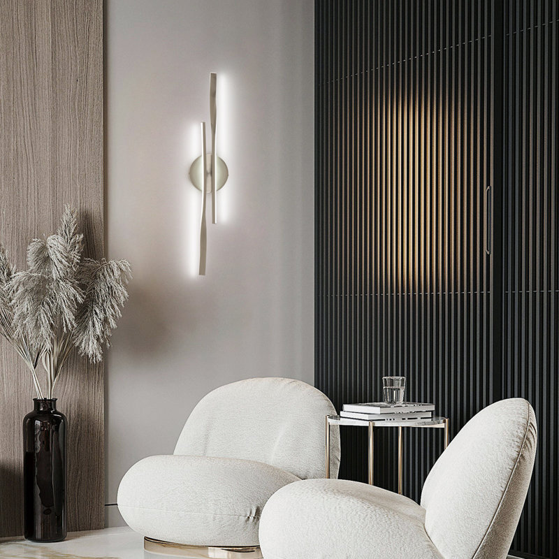 Nickel Dimmable LED Vanity Light with Spiral Design