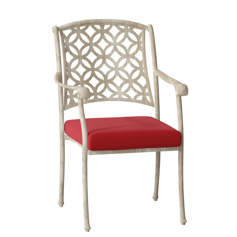 Casa Outdoor Dining Armchair, Weathered White, Spectrum Denim Sunbrella® Plainweave