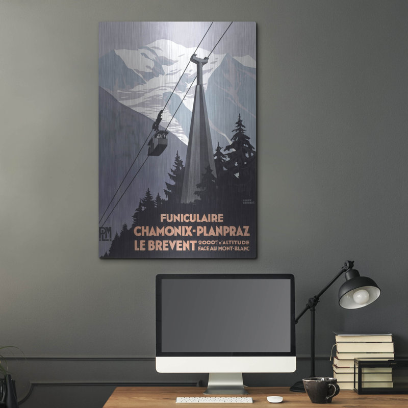 Art mural en métal «Funiculaire» par Millwood Pines, H 36 po x l 24 po