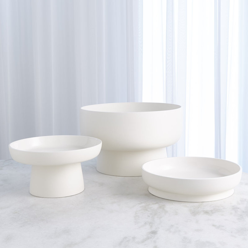 Encircle Tazza, Chalk, 9.75" H x 15.75" W x 15.75" D