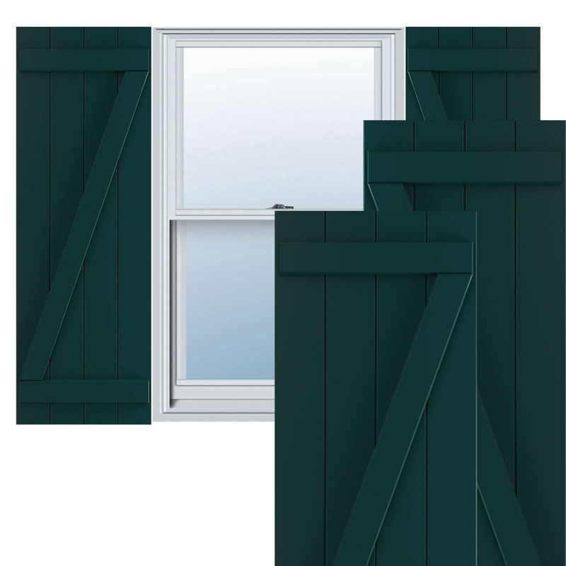 Volets en PVC True Fit, Vert thermique, 21.5", 56"