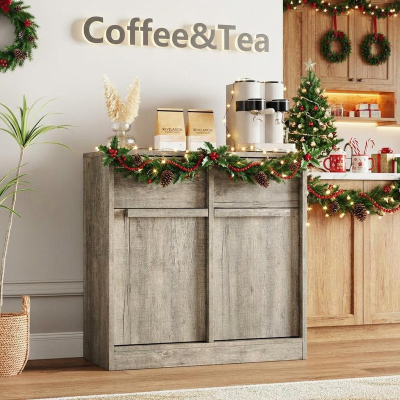 31.5" Sideboard Buffet Cabinet with 2 Drawers & 2 Doors, Modern Storage Buffet Table for Kitchen, Dining Room, Living Room, Coffee Accent Cabinet