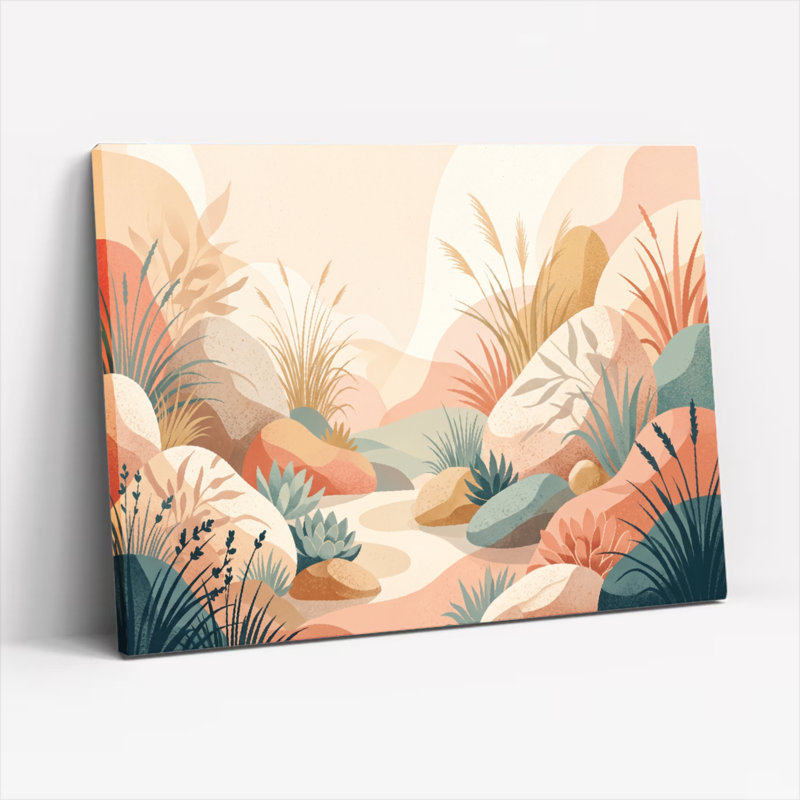 Ensemble de 1 tableau sur toile représentant un paysage désertique, 28"H x 40"W, Wrapped Canvas