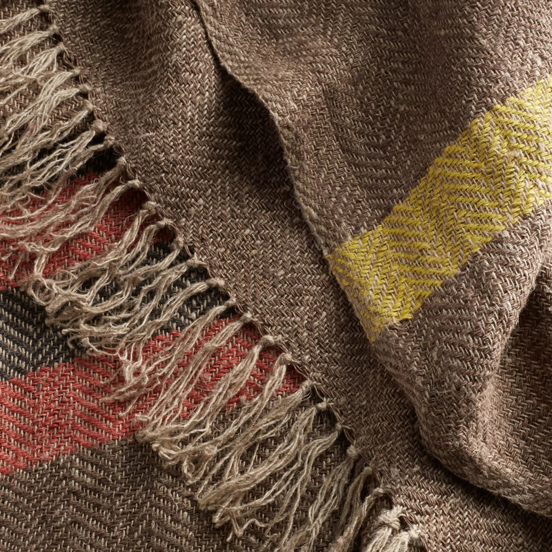 Lovely Hand Woven Throw Blanket, Brown