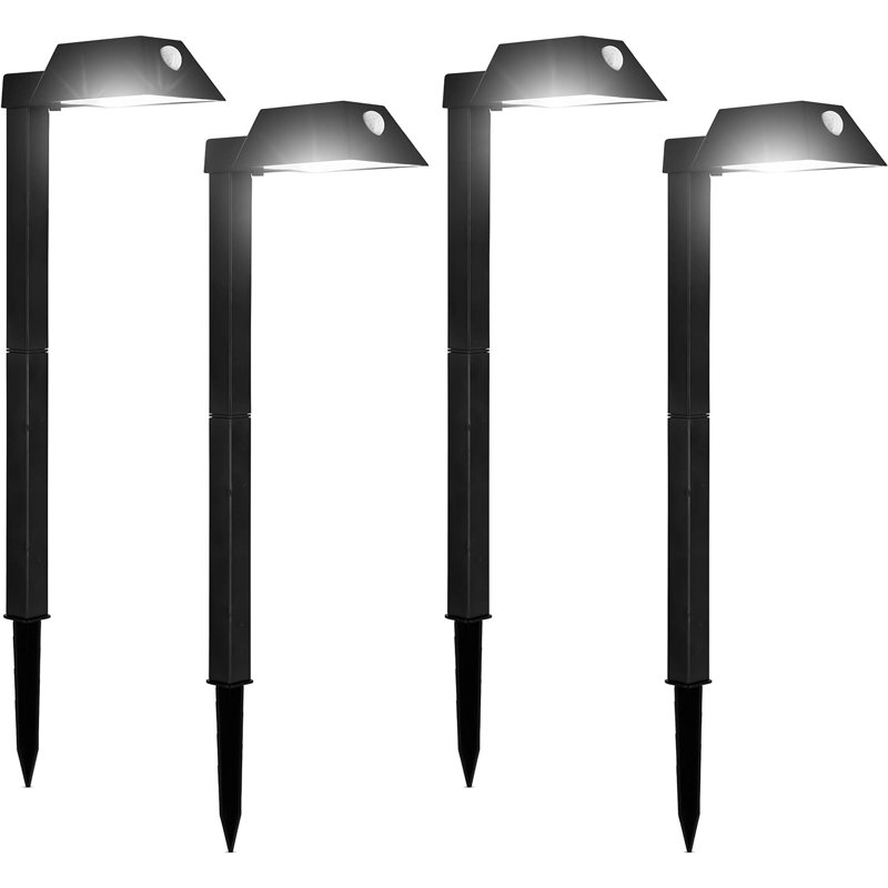 Black Low Voltage Motion Sensor Solar Powered Integrated LED Landscape Lighting