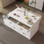 Commode 12 tiroirs double face de 61,9 po de largeur avec banc de rangement, rangement pour îlot de chambre et rangement pour chambre à coucher-1816828126