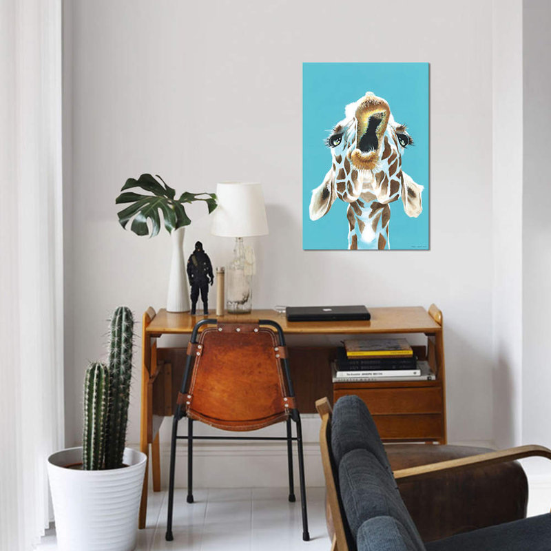 «Have a Giraffe», impression sur toile tendue, H 60 po x l 40po x P 1,5 po, Pas de tapis, Toile tendue