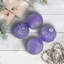 Ornements de Noël en forme de boule de verre scintillante et brillante - 3 po (80 mm) - mauve - 4 carats
