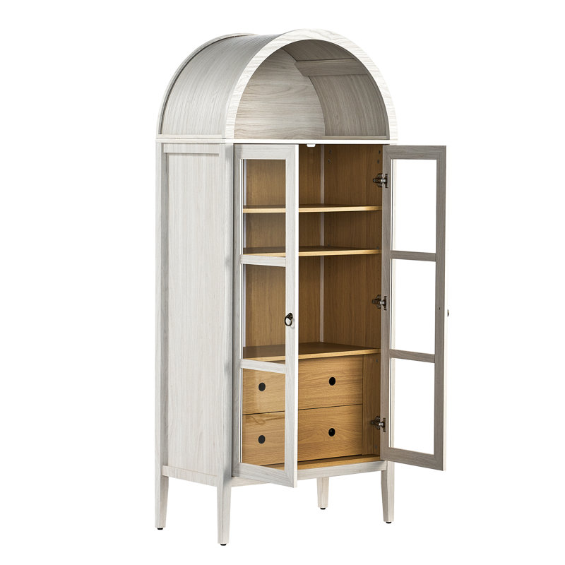 71" Tall Modern Kitchen Pantry With Drawer & Adjustable Shelves, White