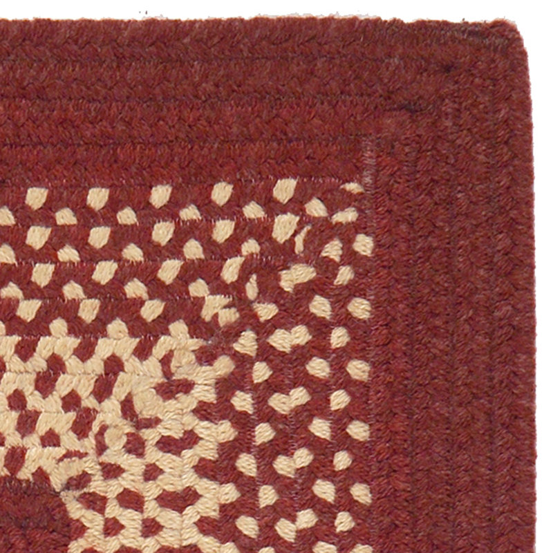 Tapis rouge tressé à la main Montagna, Rectangle 8 pi x 10 pi