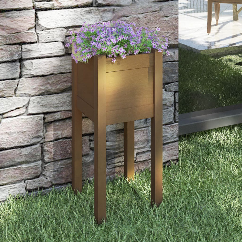 Alasha Wood Planter Box, 70cm H x 31cm W x 31cm D, Brown