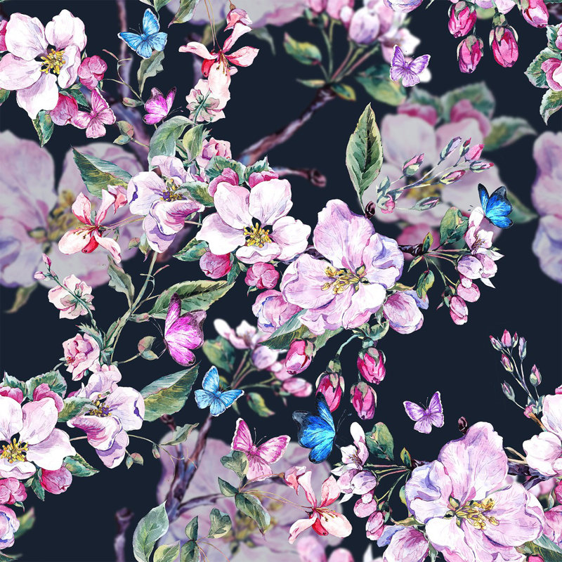 Floral Tile, 2.08' W x 18.75' L