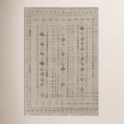 Otto Ivory Hand-Woven Geometric Wool Rug