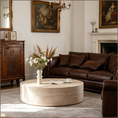 MDF Round Coffee Table for Living Room