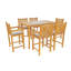 Outdoor 7 - Piece Teak Bistro Set with Cushions