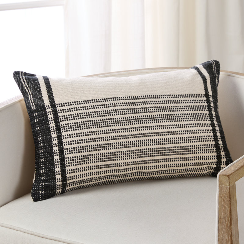 Housse de coussin rectangulaire 100% coton Dione, Polyester/ Bourre en polyester
