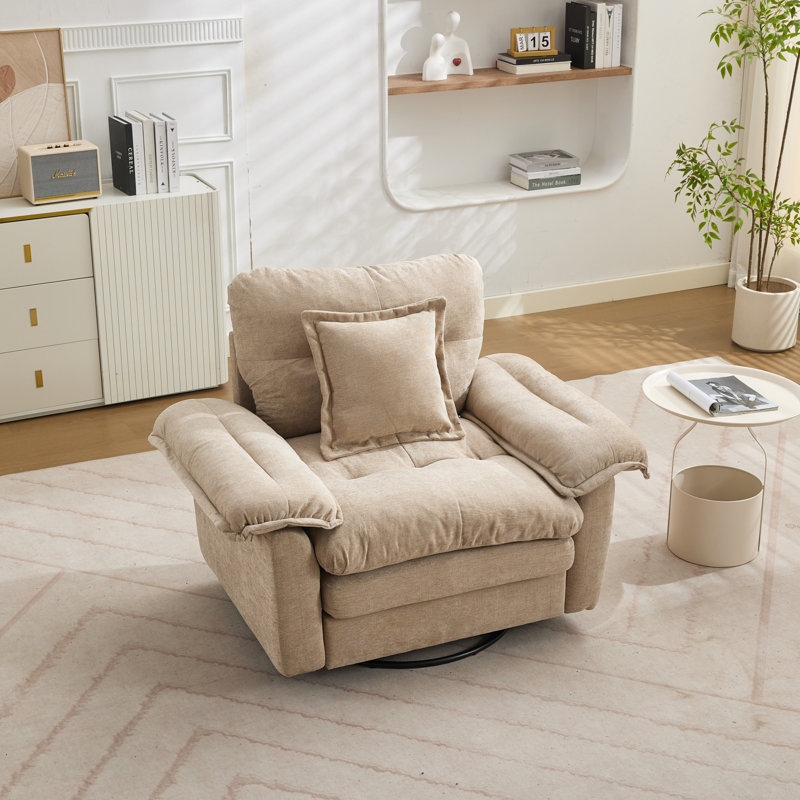 Ensemble de salon avec canapé 3 pièces Modern Chenille Cloud, Beige foncé