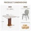 Ensemble 3 pièces de table de conférence moderne en pierre frittée carrée avec 2 chaises en cuir-755388880-755388885