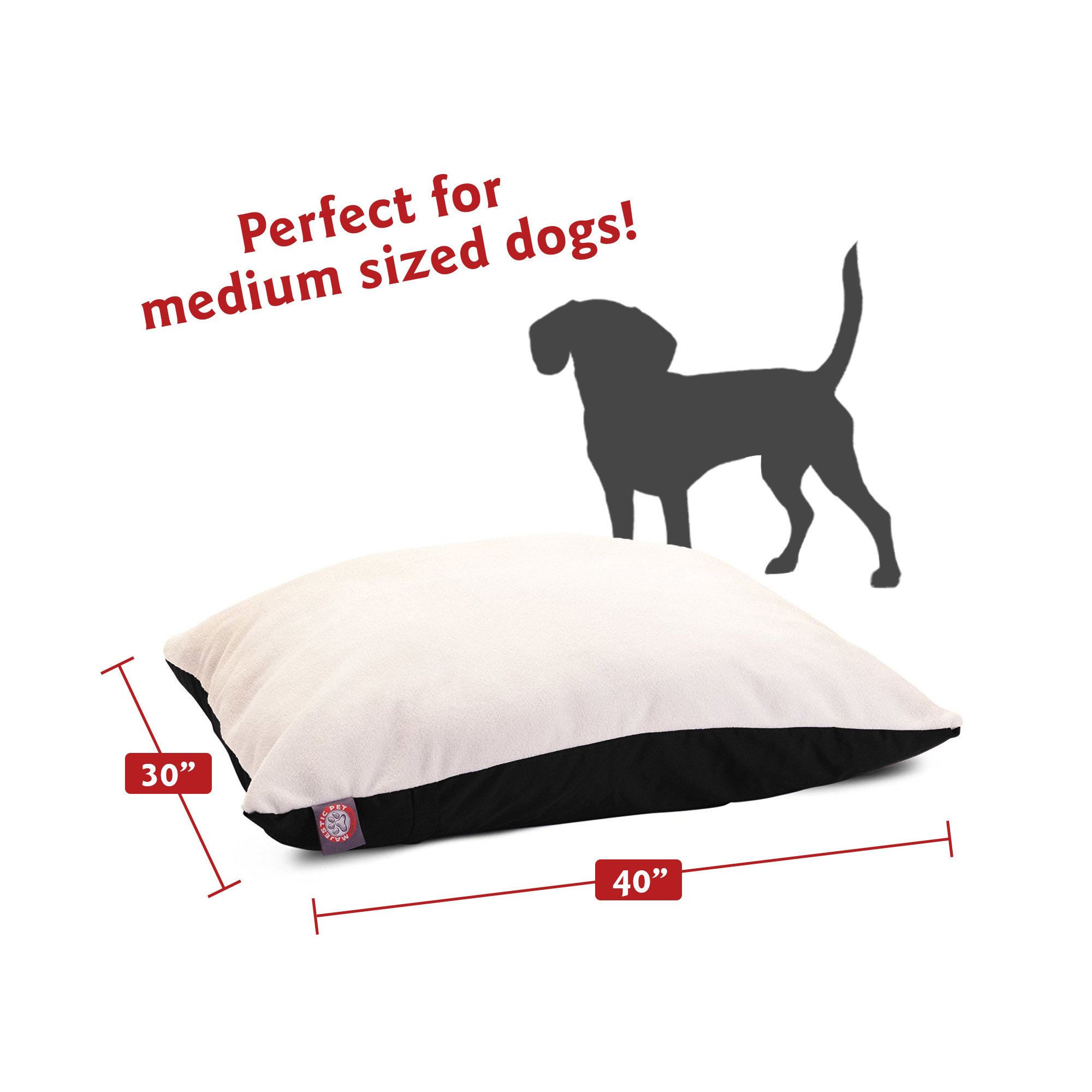 Rory Classic Pet Bed, Black, Medium