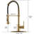 Contemporary Brushed Gold Pull Down Kitchen Faucet, , Easy Clean, Single Lever Handle , Handle, Installation, Corrosion