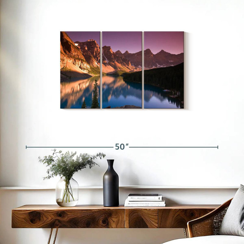 Coucher de soleil idyllique à Banff, H 20 po x l 33 po