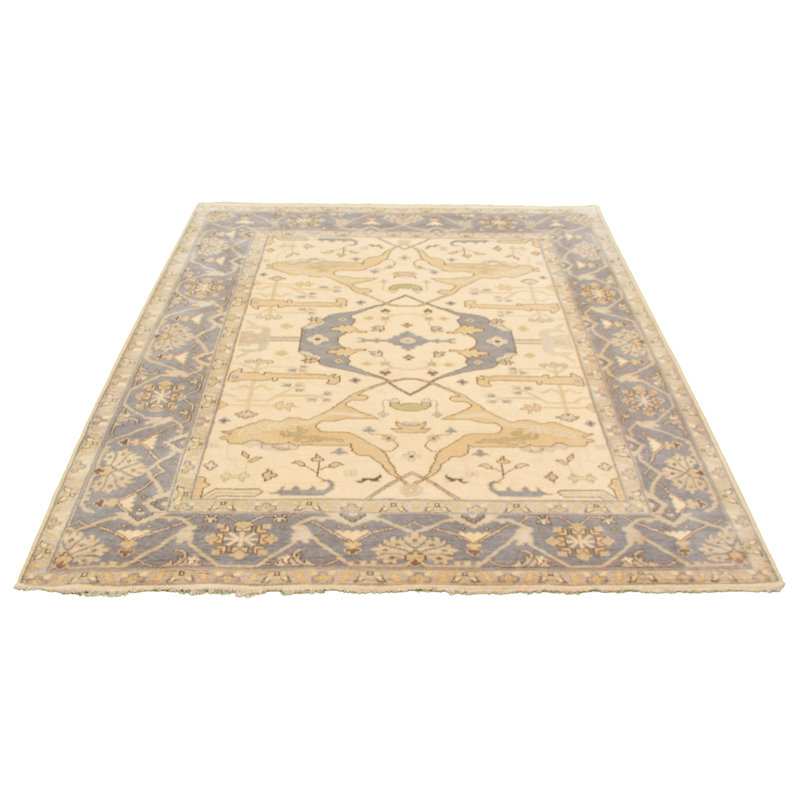 Tapis décoratif en laine noué à la main de conception unique 8 pi x 9 pi 9 po noué à la main New Age
