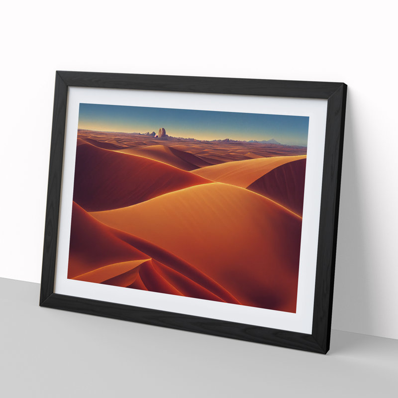 Creative Desert - Single Picture Frame Print, Black, 46cm H x 64cm W x 2cm D