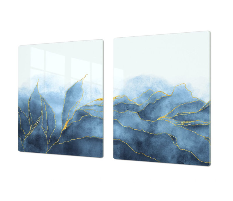 Couvercle de poêle - Feuilles modernes | Plaque de cuisson à gaz et à induction | Charcuterie, Simple - 31,5 po x 20,5 po