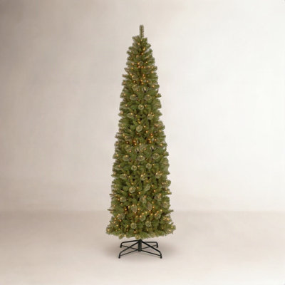 Pre-Lit Slim Pine Christmas Tree
